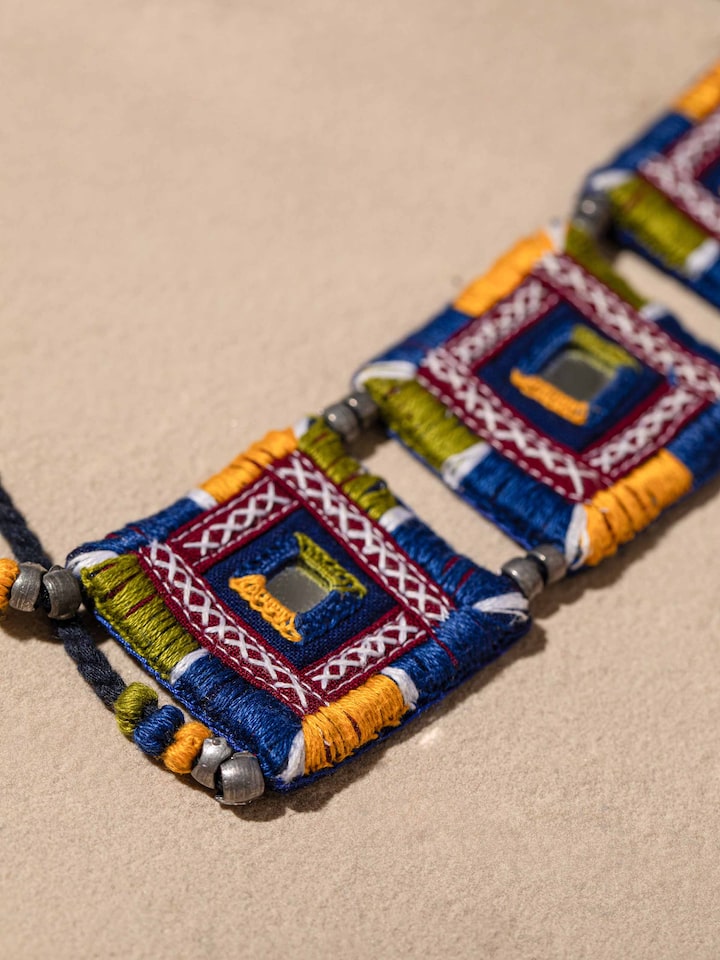 Side profile of Glass Bead Lanyard emphasizing the detailed beadwork.
