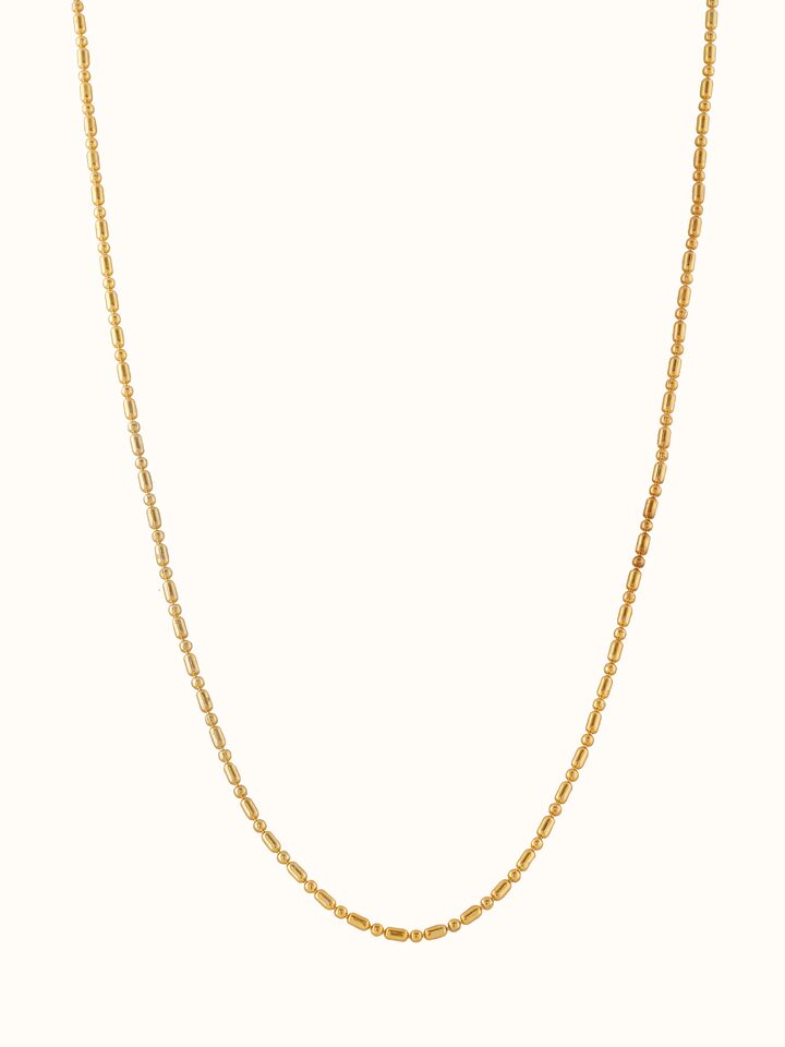 Front view of Silver Smithing Chain featuring sleek, polished silver links and elegant design by Swadesh