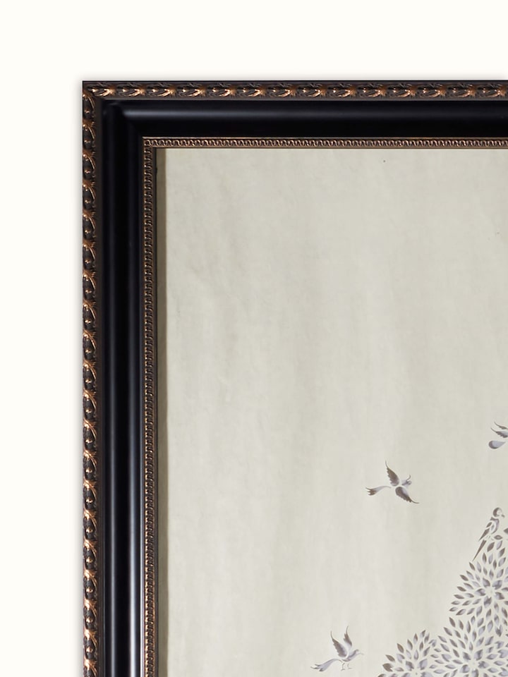 Alternate view of Sanjhi Paper Stencil Elephants Under Banyan Tree Wall Art displaying different angles and design elements.