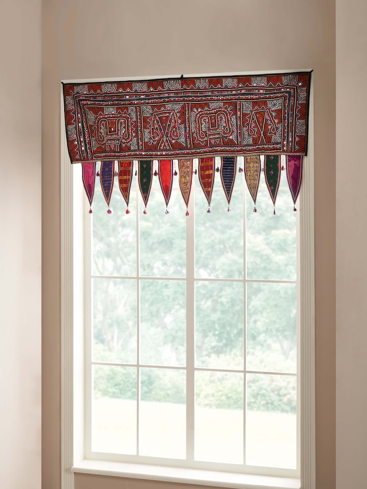 Side view of Kutch embroidery toran highlighting the rich textures and intricate patterns