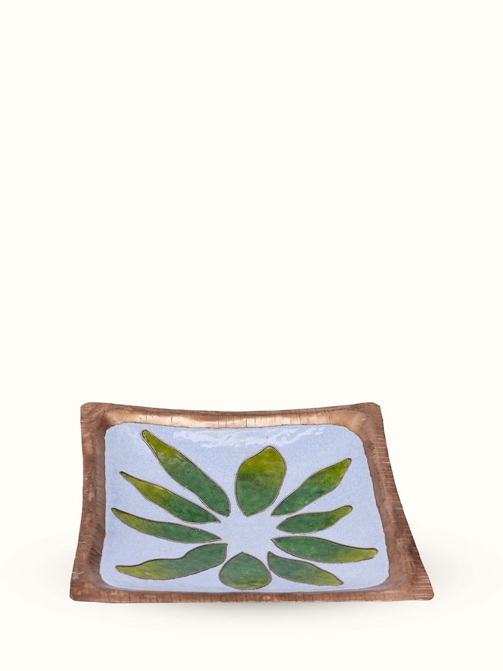 Side view of Copper Tray (8 x 8 inches), showcasing the thickness and craftsmanship