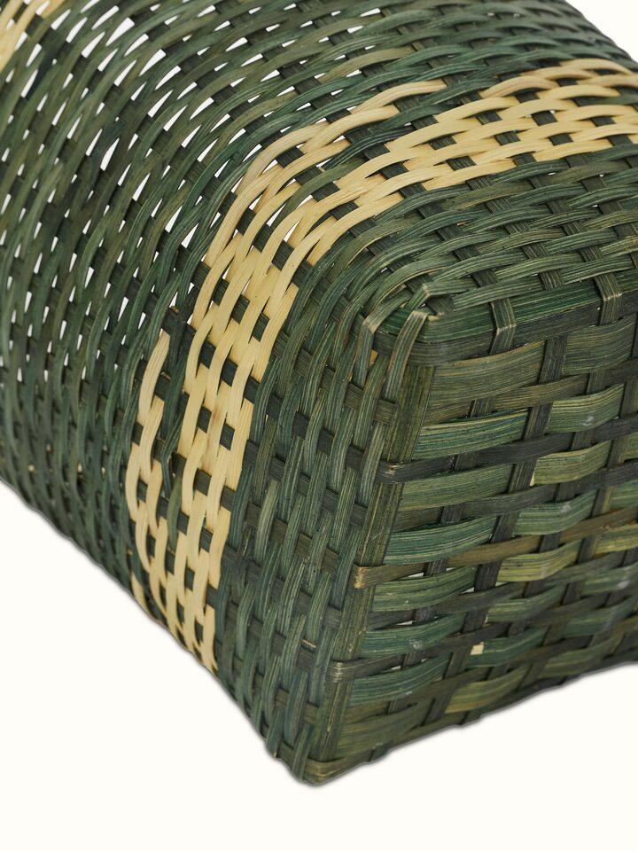 Detailed view of green Bamboo planter highlighting its natural finish and practical design