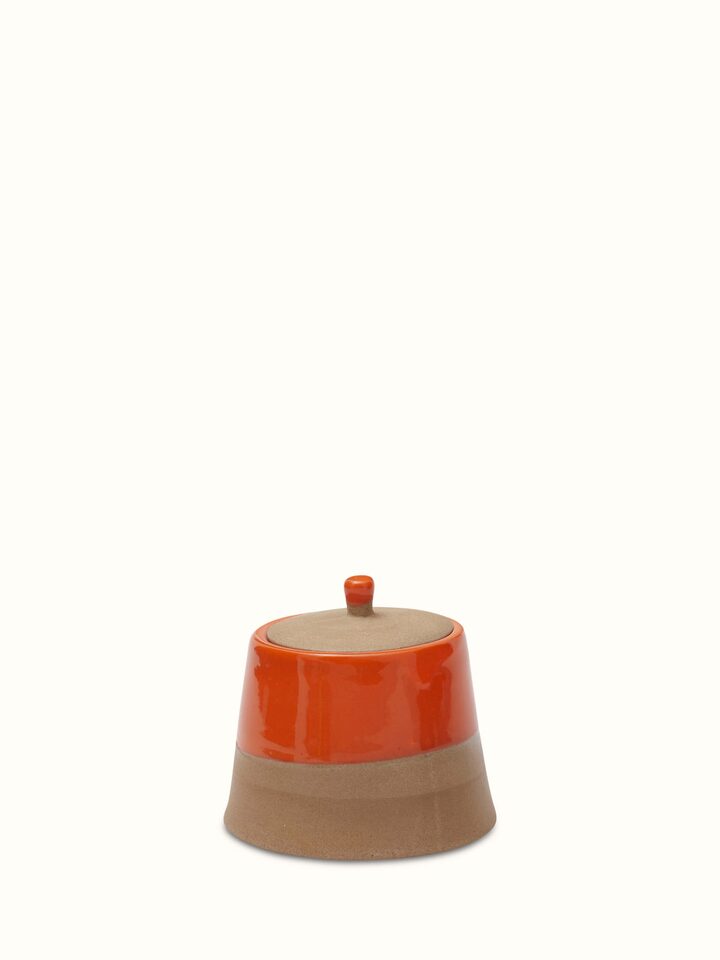 Side view of Studio Pottery ceramic condiments container set emphasizing the craftsmanship and balanced design.