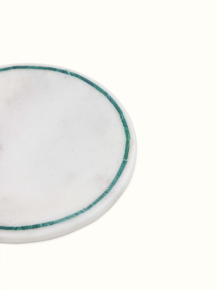 Close-up view of Marble Inlaid Coasters showing fine detailing