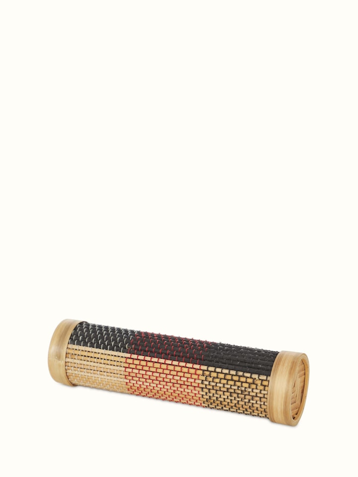 Angle view of Bamboo stationery box in grey.
