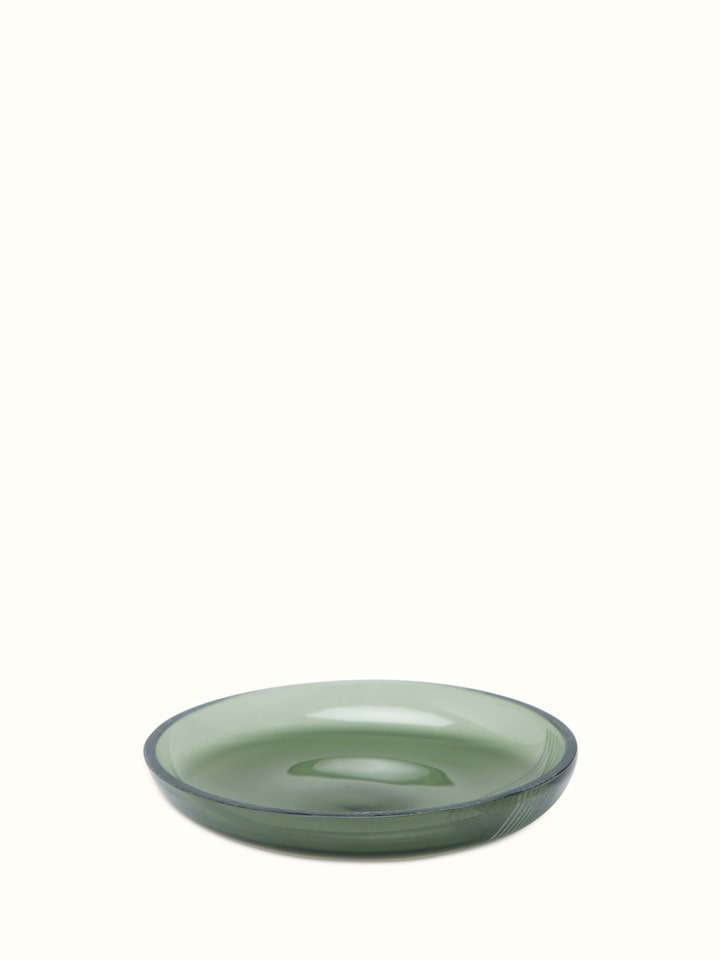 Detailed view of Firozabadi coloured glass teacup with saucer, showcasing its intricate glasswork.