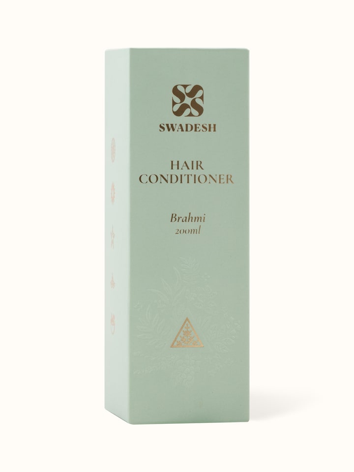 Back view of Hair Conditioner Brahmi showcasing ingredient list and product usage instructions