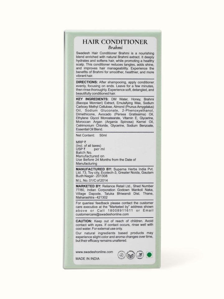 Close-up of Hair Conditioner Brahmi focusing on its strengthening properties and smooth texture