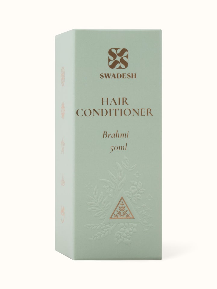 Back view of Hair Conditioner Brahmi showcasing the ingredient list and usage instructions