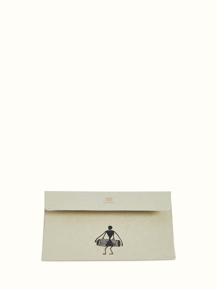 Back view of Warli Painted Paper Envelopes (2 pcs) with visible texture