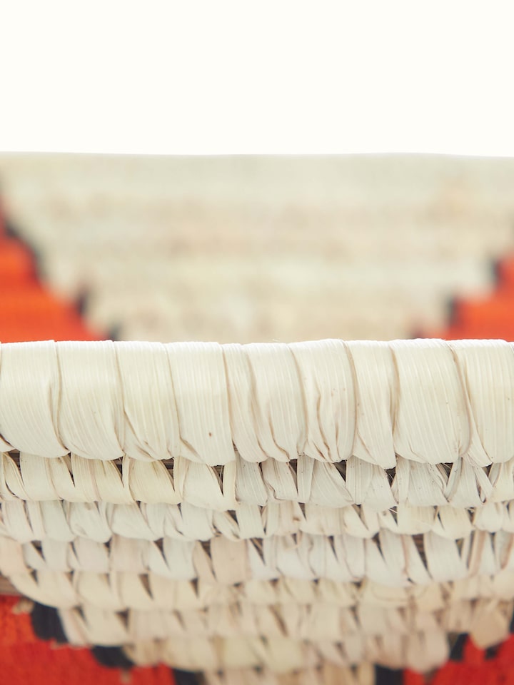 Detailed view of Kanshi Natural Fibre Drink Serving Tray focusing on the texture