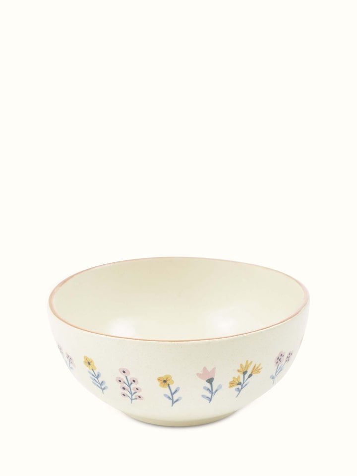 Front view of satin finish studio pottery ceramic serving bowl, showcasing the elegant finish and smooth texture.