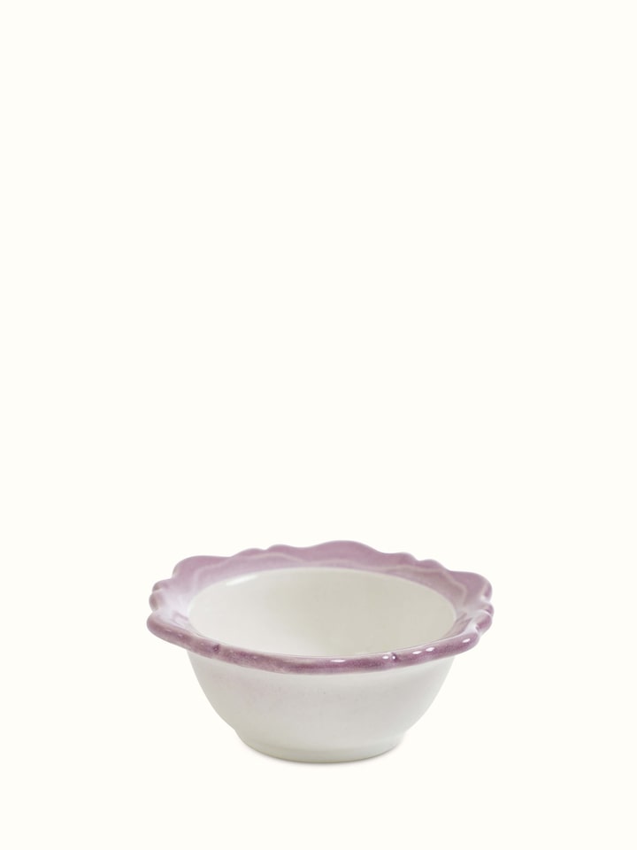 Angled view of Studio Pottery Ceramic Dinner Bowls in pink, emphasizing delicate color and smooth surface (4 pcs)
