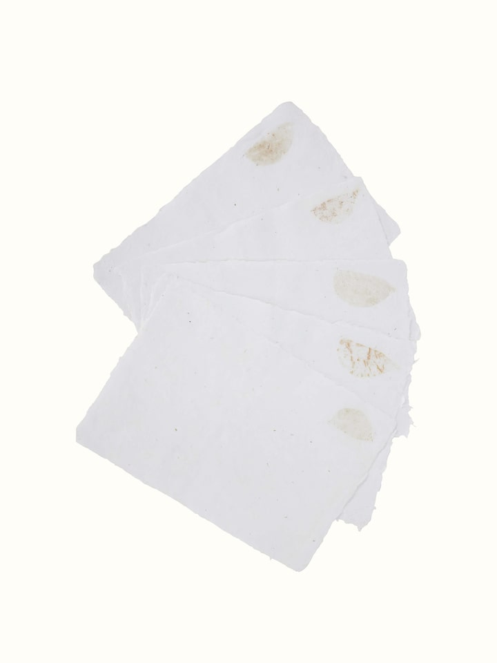 Side view of Auroville handmade paper sheets (5 pcs)