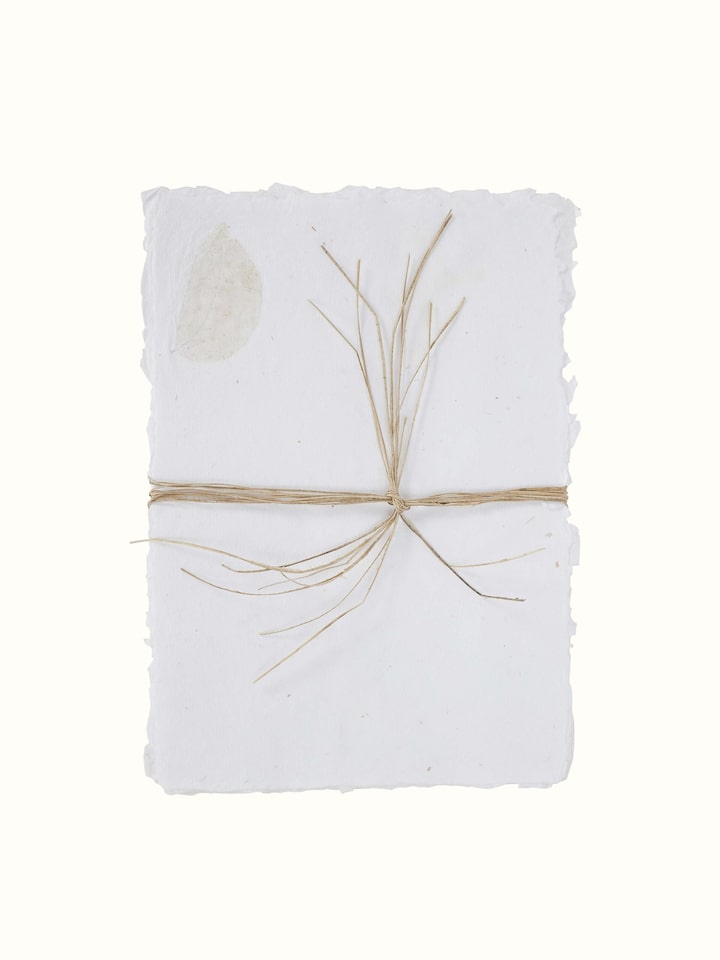Close-up view of Auroville handmade paper sheets (5 pcs)