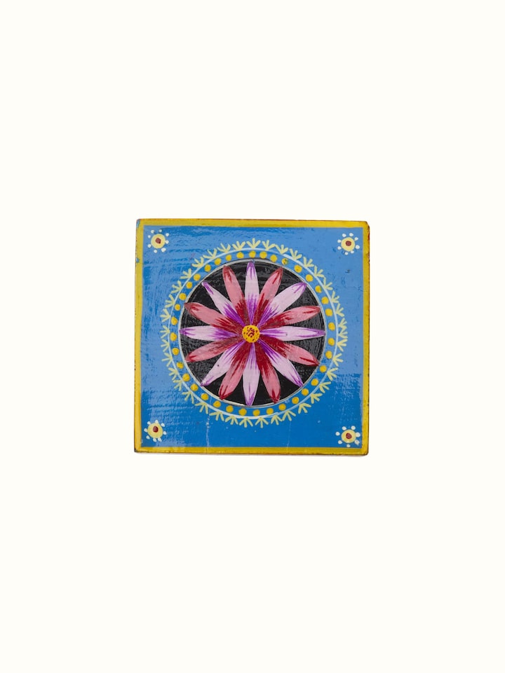 Top view of Ganjifa Card Sheet Paperweight in Blue