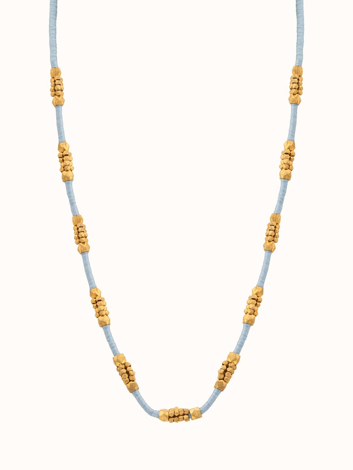 Front view of Dhokra Long Necklace showcasing traditional Dhokra design and intricate metalwork.