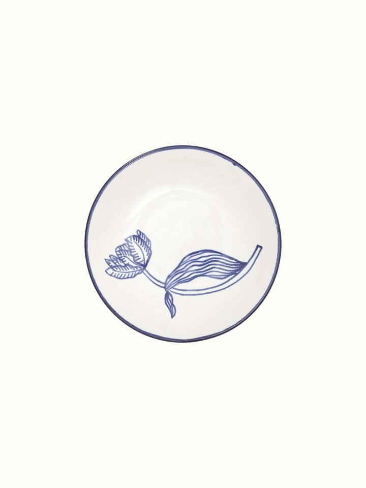 Top view of Khurja pottery ceramic salad plates (4 pcs)