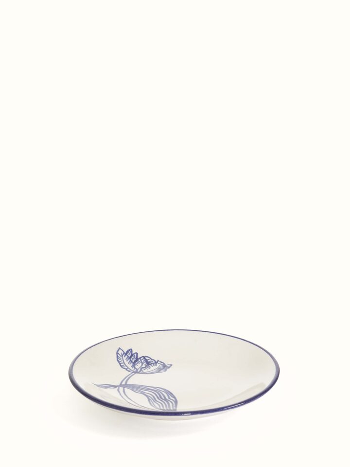 Detailed view of Khurja pottery ceramic salad plates (4 pcs)