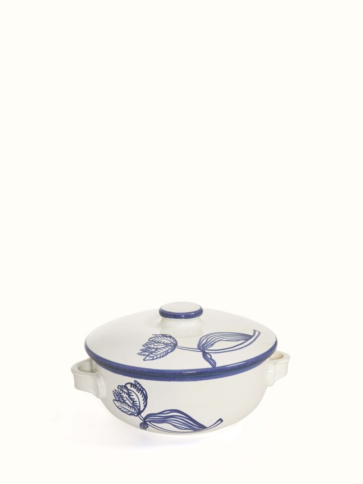 Front view of Khurja Pottery Ceramic Roti Box, highlighting the design and craftsmanship of the ceramic box