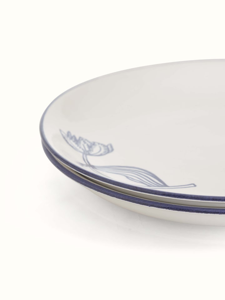 Side view of Khurja Pottery Ceramic Serving Platters displaying elegant craftsmanship