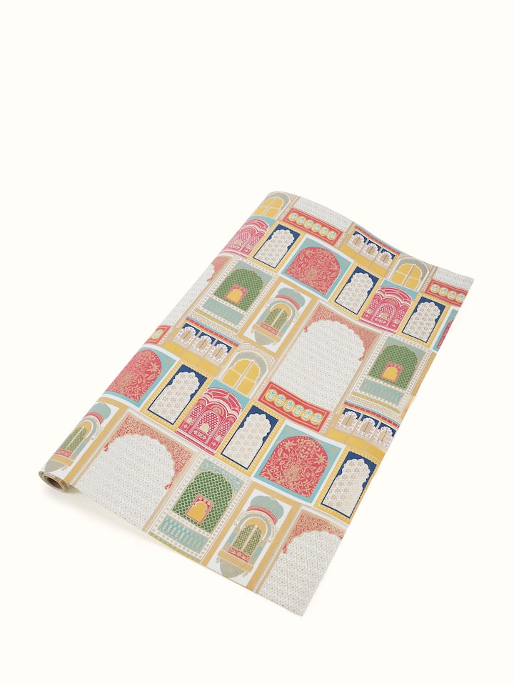 Front view of Handmade paper wrapping sheets in white color (2 pcs)