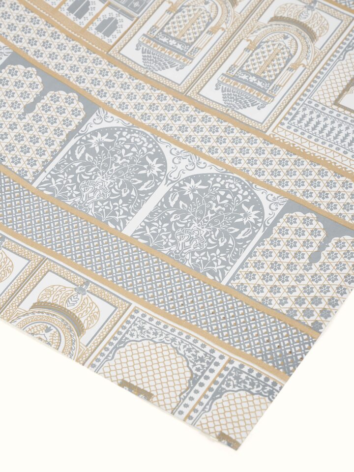 Front view of Handmade paper wrapping sheets in white color (2 pcs)