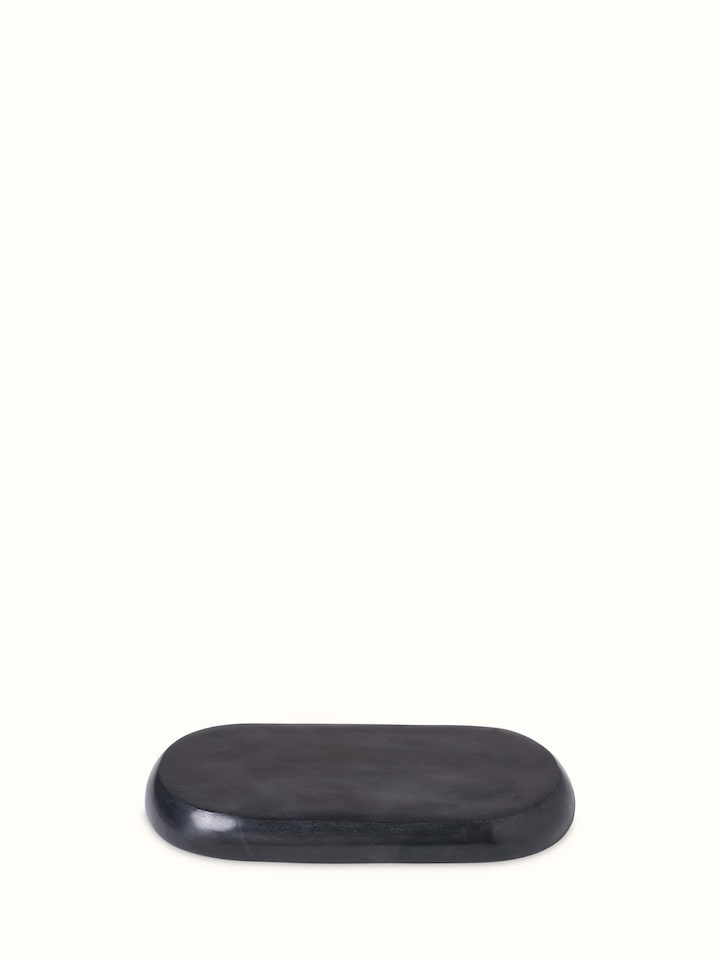 Top view of Carved stone bath tray highlighting the detailed carving work and elegant stone surface