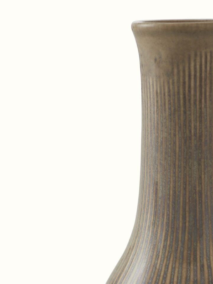 Additional view of Khurja Pottery Ceramic Bud Vase in brown color highlighting the overall design and craftsmanship.