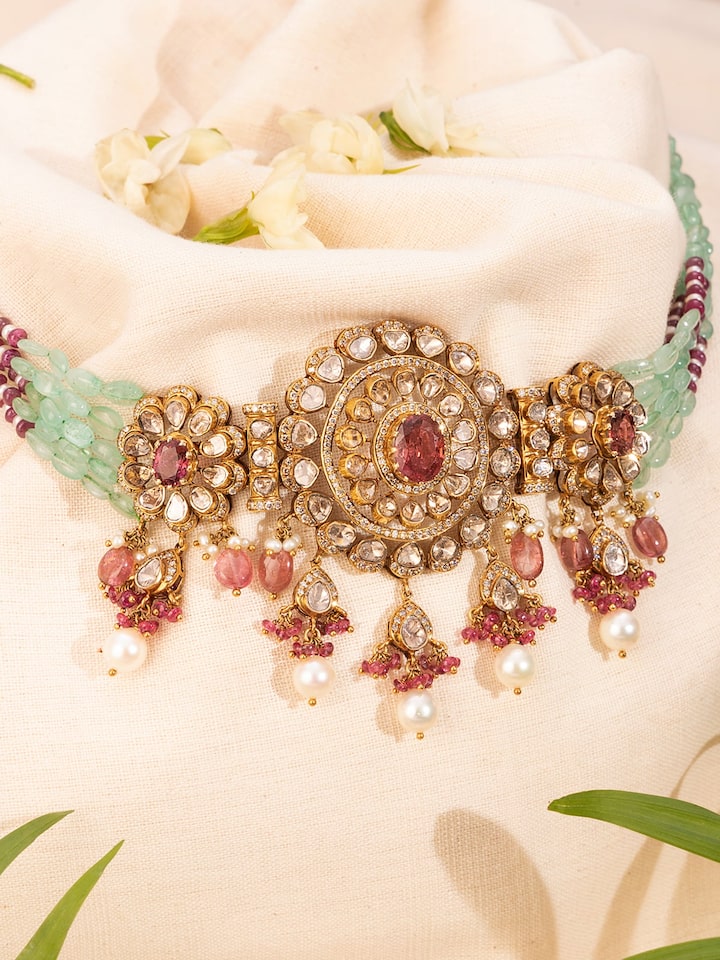 Dank Polki 18 Carat Gold Choker