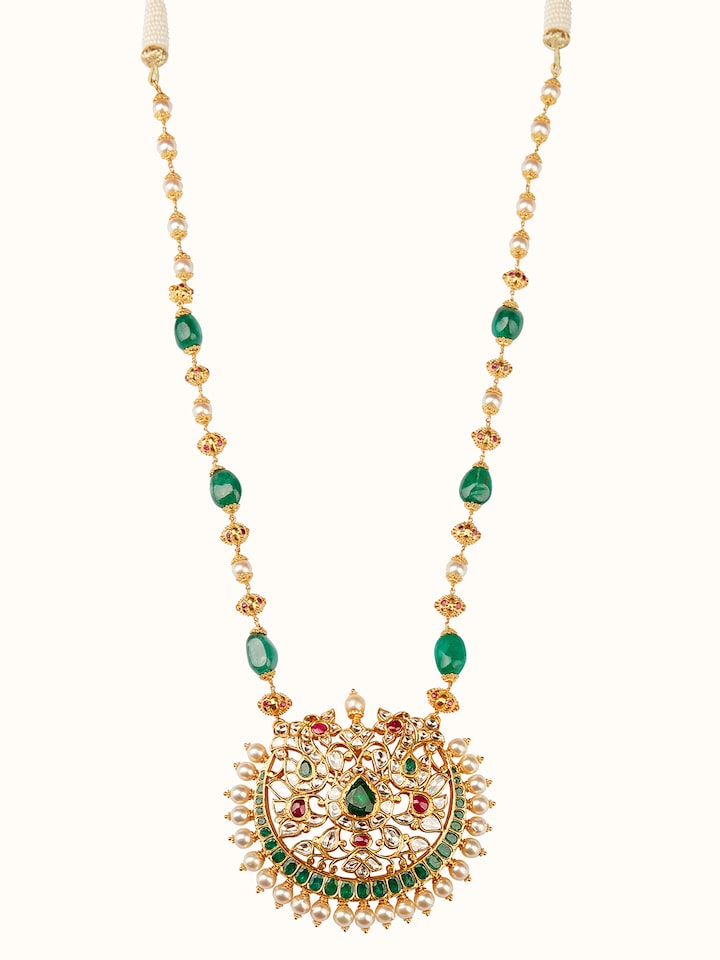 Hyderabad Jadau 22 Karat Gold Collar Necklace