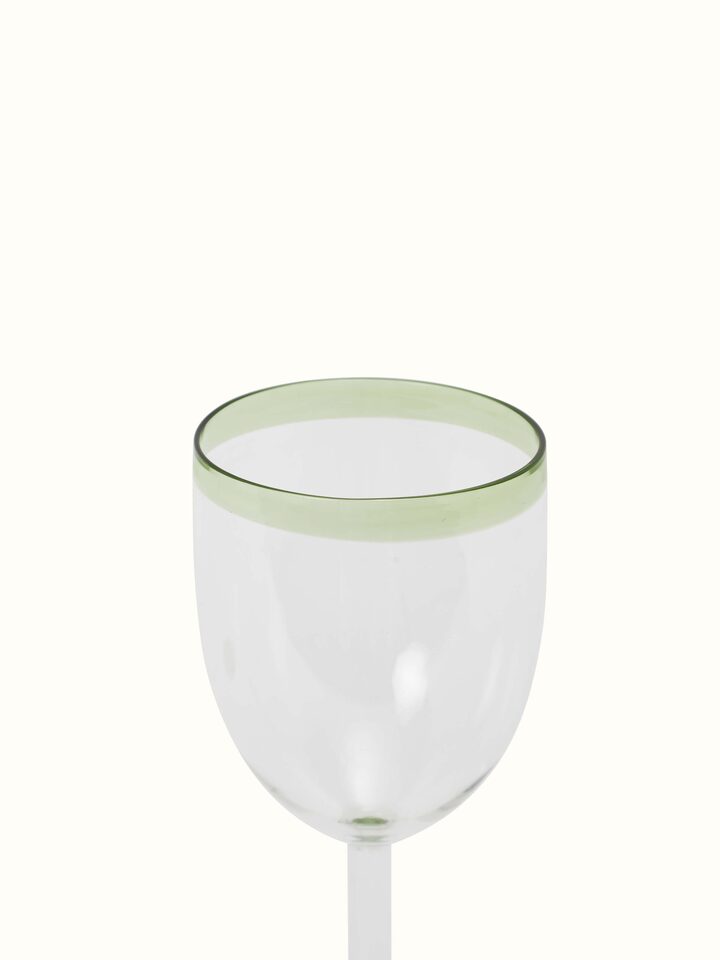 Close-up detail of Glass-Worked Wine Glasses (2 pcs) focusing on the intricate glasswork and patterns.