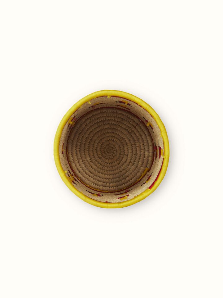 Side view of Natural kanshi fibre laundry basket showing its size
