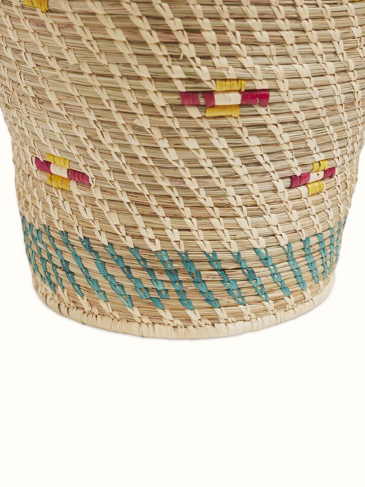 Angled view of Natural Kanshi Fibre Planter highlighting its shape