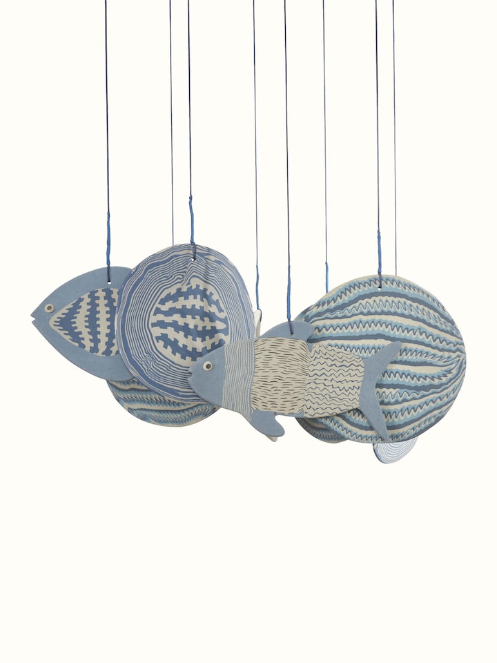 Detailed close-up of Resonant Ceramicware Clay Wind Chime highlighting its resonant features
