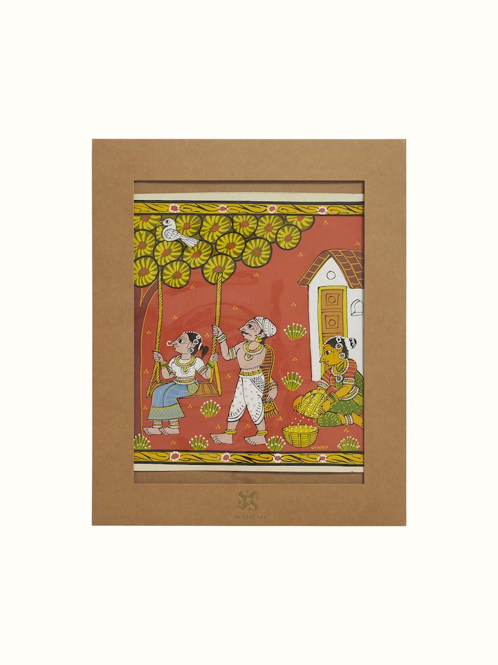 Front view of Cheriyal Swing Painting capturing the essence of traditional art and storytelling