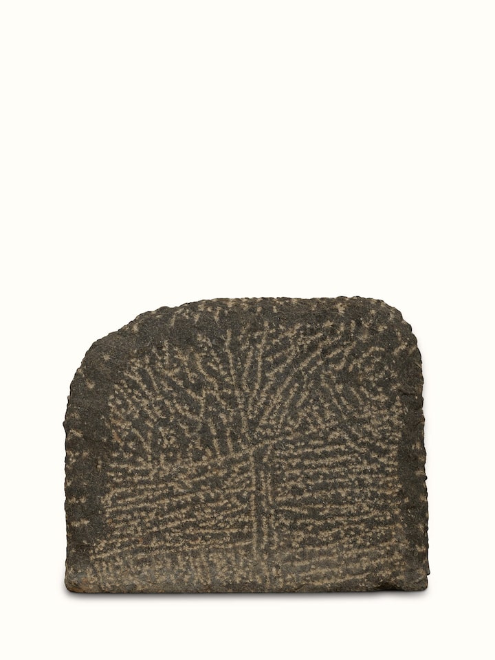 Top view of Adambara carved stone shore elephants sculpture showing the detailed carving and overall shape.