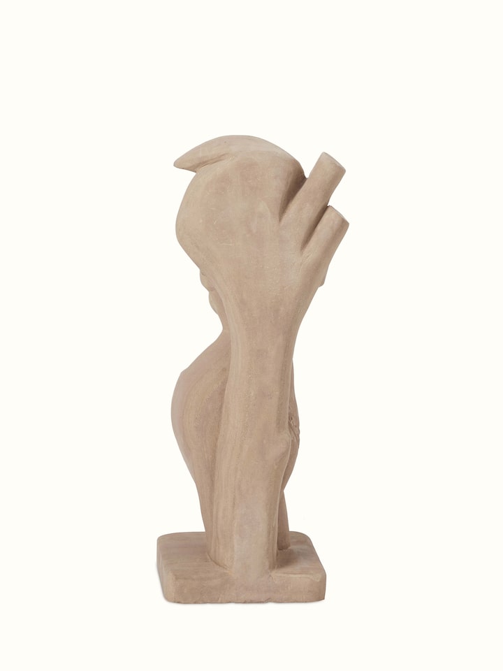 Detailed view of Graceful carved stone shilabalika sculpture focusing on the delicate stone work and graceful figure