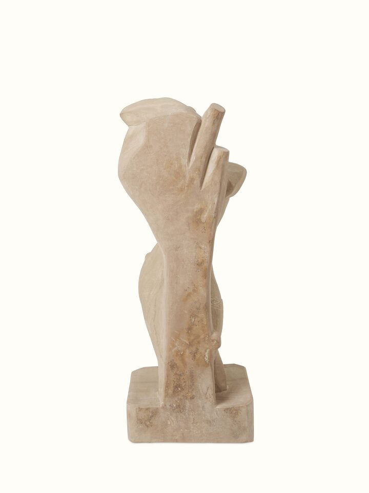 Full view of Gorgeous Gwalior carved stone apsara sculpture, showcasing its complete design and artistic details.
