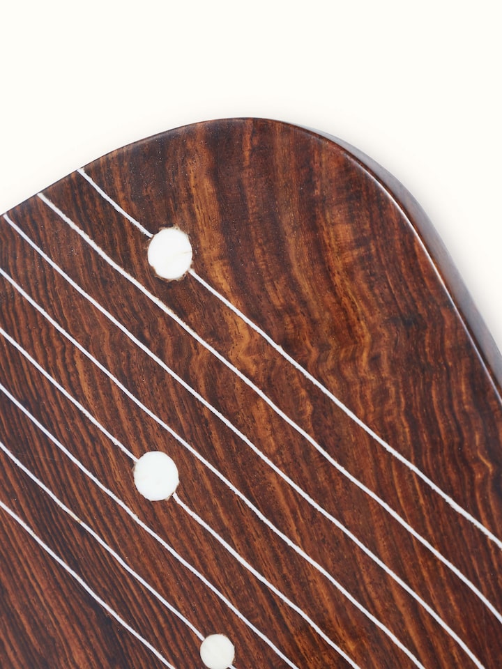 Back view of Natural sheesham wood & bone inlaid photo frame showing the smooth finish