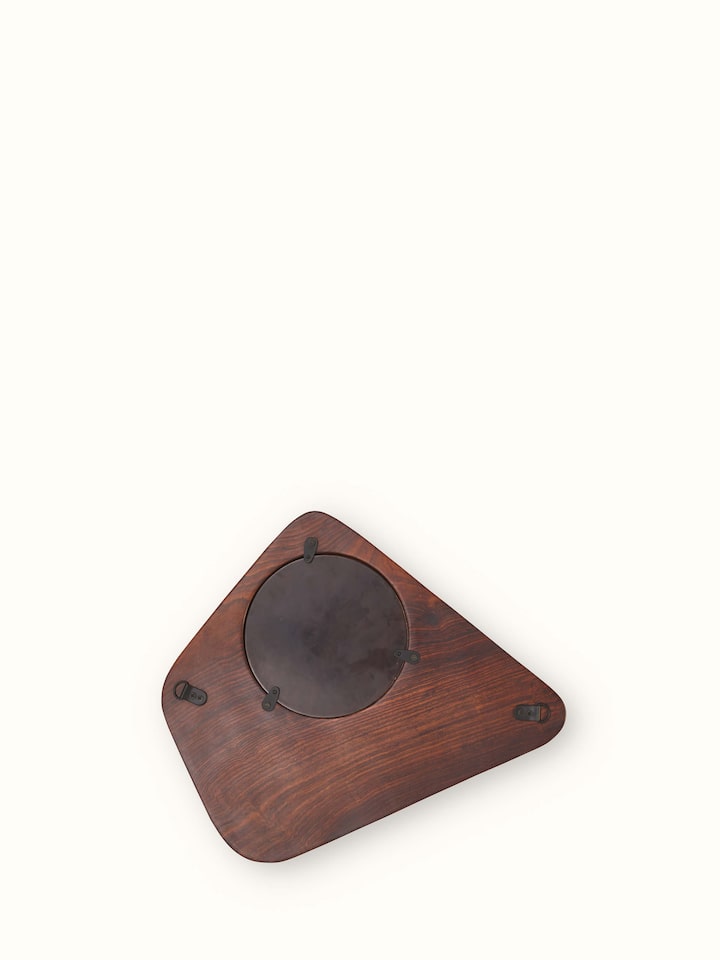 Detailed view of Natural sheesham wood & bone inlaid photo frame focusing on the rear craftsmanship