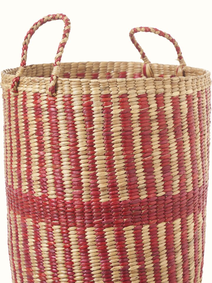Alternate view of Natural Water Hyacinth Fibre Laundry Basket emphasizing the overall design and material.