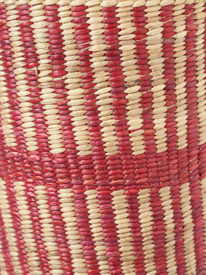 Close-up view of Natural Water Hyacinth Fibre Laundry Basket focusing on the basket's weave and finish.
