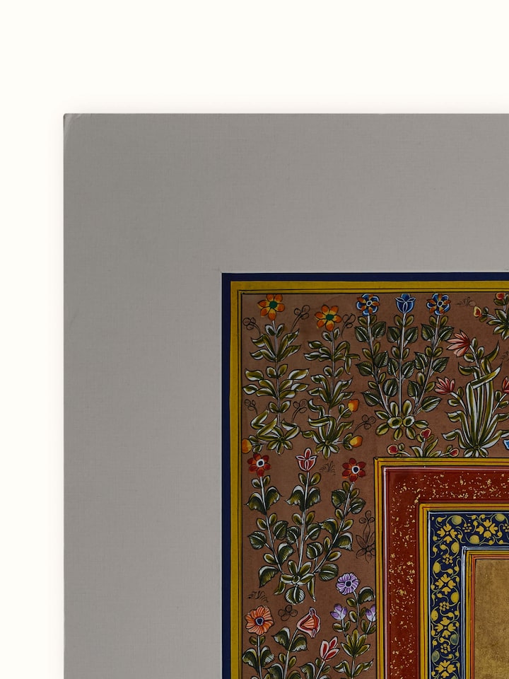 Detailed view of Miniature Bird Painting showcasing the intricate patterns and colors of the bird.