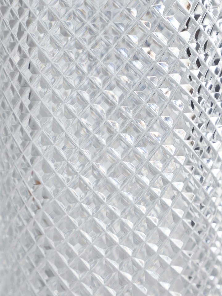 Close-up of Glass Crystal Table Vase focusing on the detailed crystal work and elegant surface.