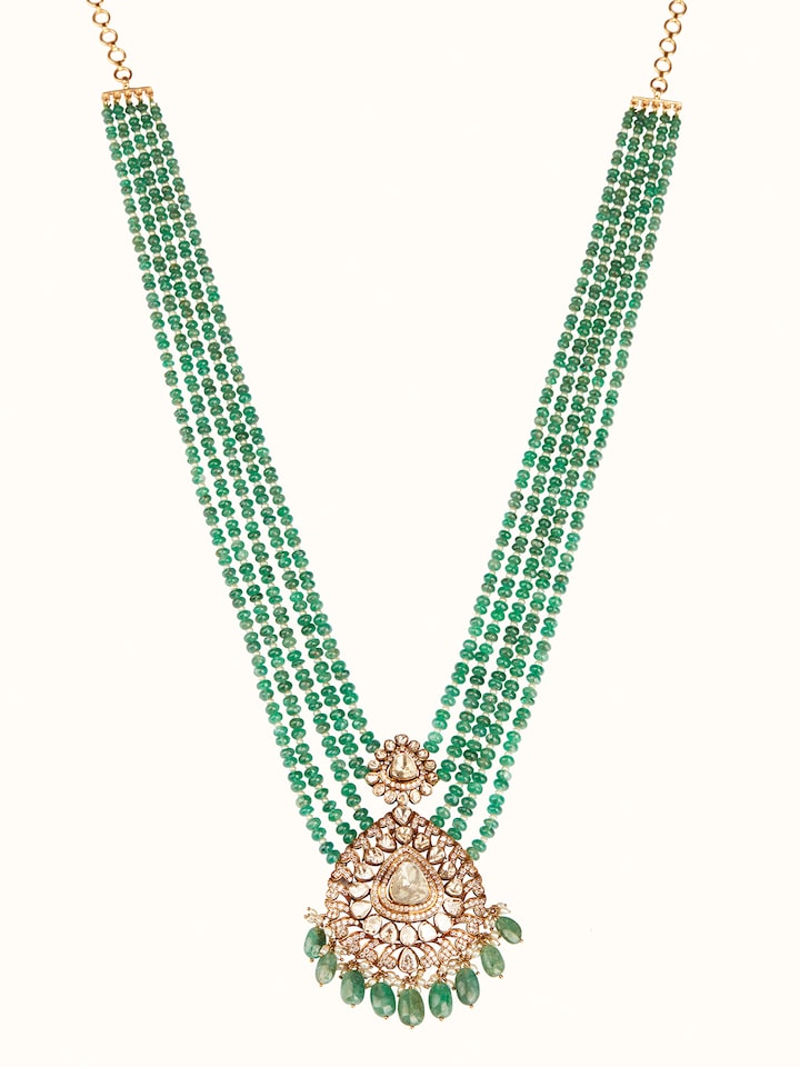 Dank Polki 18 Carat Gold Long Necklace