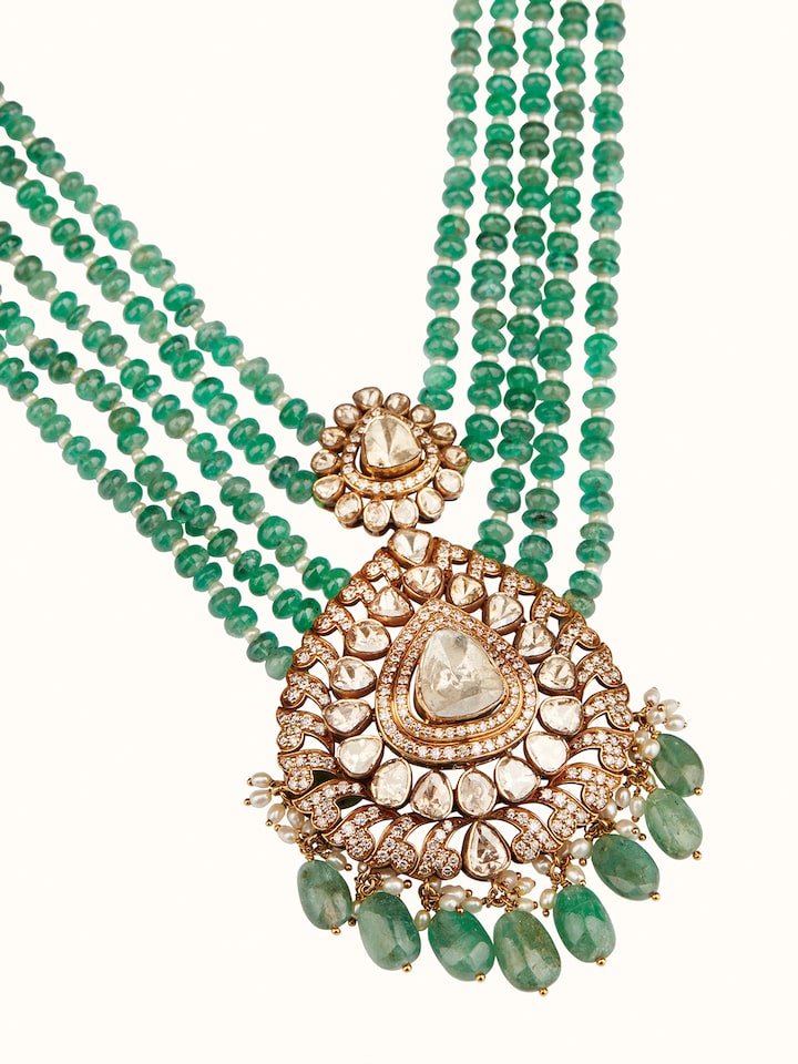 Dank Polki 18 Carat Gold Long Necklace
