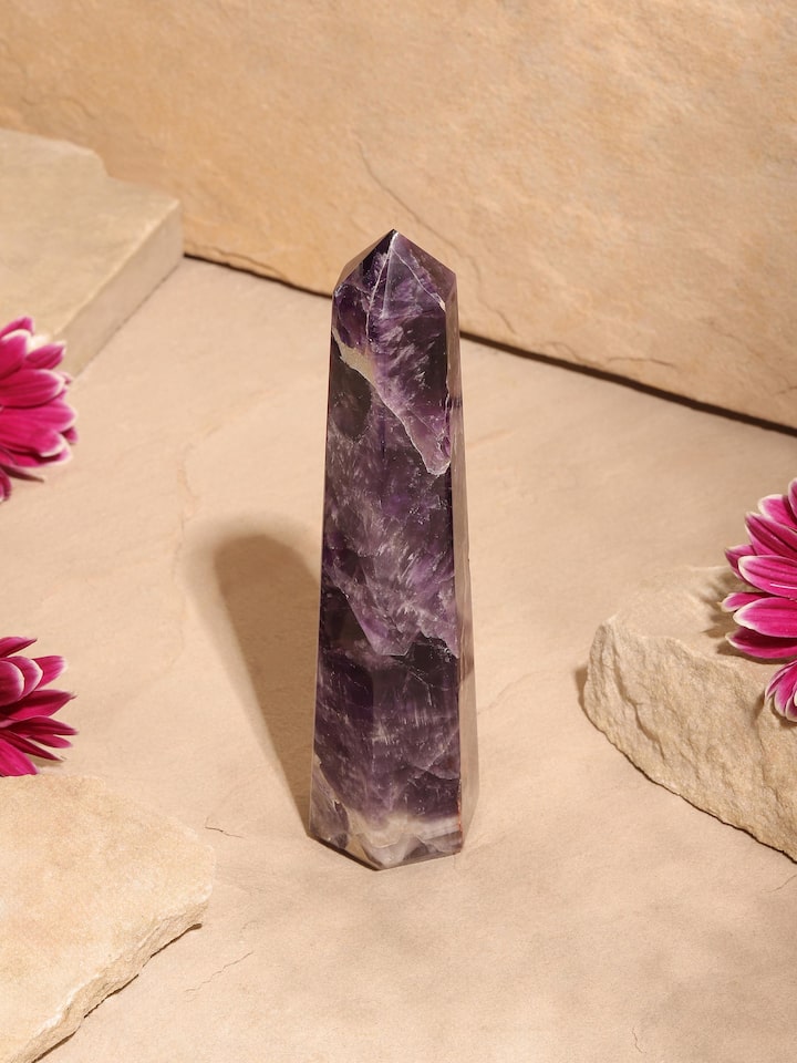 Styled detail view of Gemstone Amethyst Wand | Healing Stone shown in an alternate styled setting
