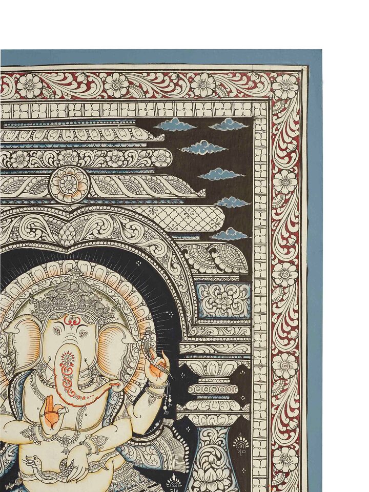 Detailed view of the Ganesha Pattachitra Painting