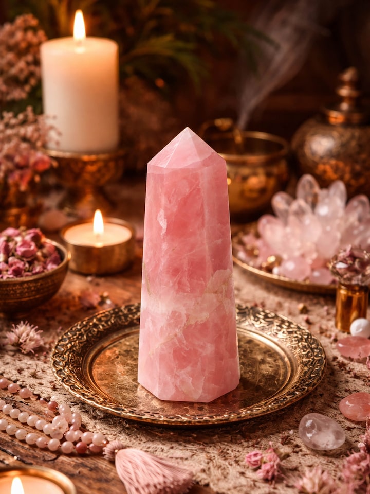 Gemstone Rose Quartz Wand | Healing Stone